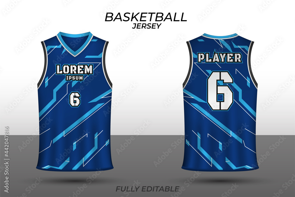Basketball jersey design template. Uniform front and back. Sports ...