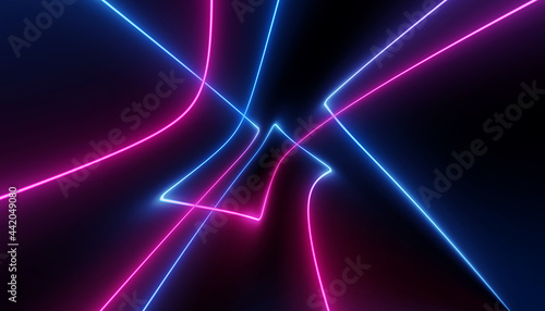 neon blue pink abstract futuristic galaxy ultraviolet curvy glowing dna neuron lines laser scientific Sci-Fi high resolution abstract black background mobile apps web and social media posts