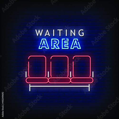 Waiting Area Neon Signs Style Text Vector