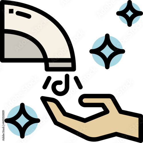 hand dryer color outline icon