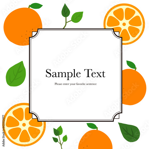 オレンジ正方形フレームテンプレート