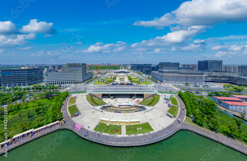 Photography Dishui Lake hub of Nanhui bus station in Shanghai, China