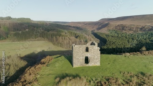 North York Moors Levisham Hunting Lodge, Drone Flight Fly Over, Summer - Clip 2 photo