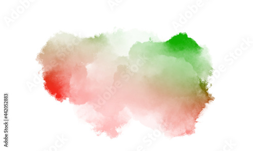 Red Green watercolor scribble texture. Abstract watercolor on a white background. Red Green abstract watercolor background.