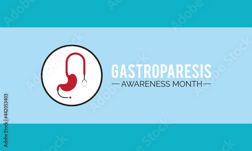 Gastroparesis Awareness Month Vector Banner Template Observed On August