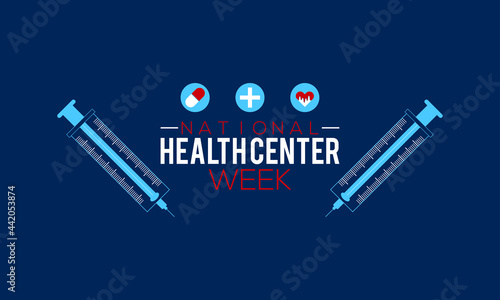 National Health Center Week Vector Banner Template Observed On August