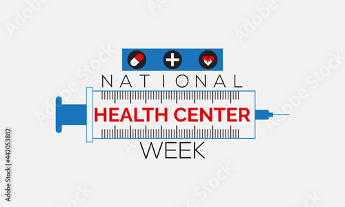 National Health Center Week Vector Banner Template Observed On August
