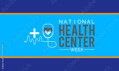 National Health Center Week Vector Banner Template Observed On August