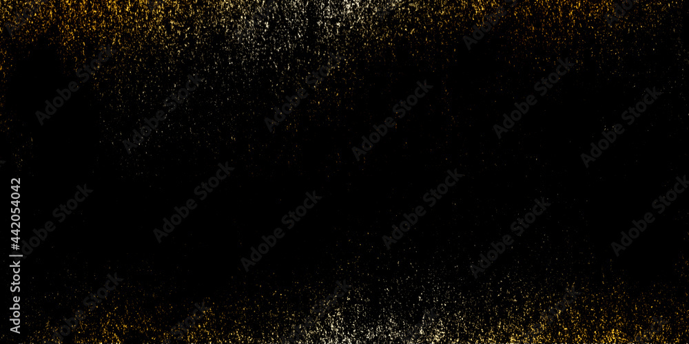 Fototapeta premium 黒地に金の砂眼模様イメージ2・パノラマサイズ