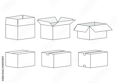 段ボールのイラストセット