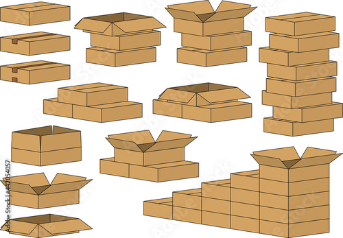 段ボールのイラストセット