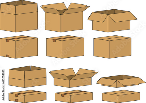 段ボールのイラストセット