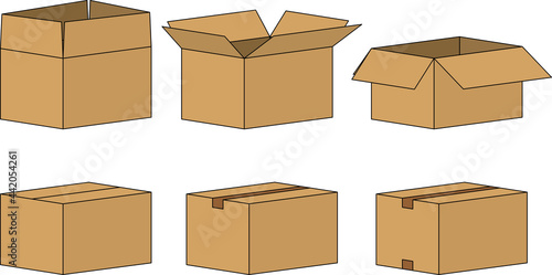 段ボールのイラストセット