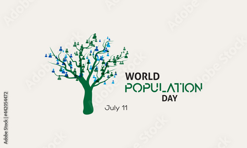 World Population Day Vector Template observed on July 11 every year. Day of raise awareness of global population issues.