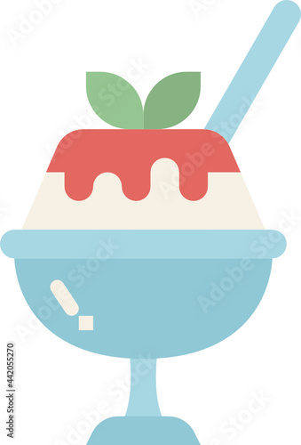 panna cotta ice cream flat icon