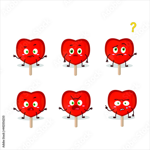 Cartoon character of lolipop love with what expression. Vector illustration