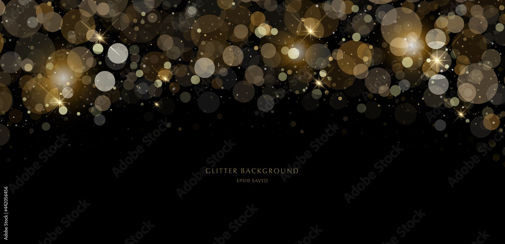 glitter background, luxury gold stardust light - obrazy, fototapety, plakaty 