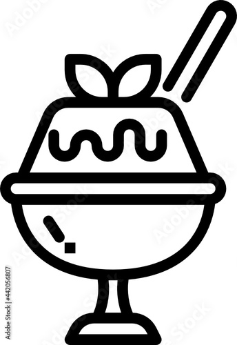 panna cotta ice cream outline icon