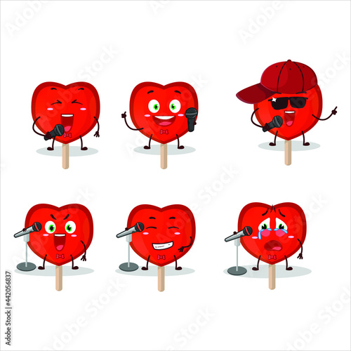 A Cute Cartoon design concept of lolipop love singing a famous song. Vector illustration