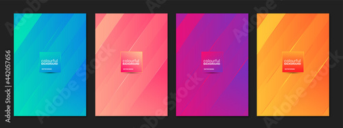 Flyer Design Set. Modern Flyer Background Design. Template Layout for Flyer, Poster, Leaflet, Banner, Business card, Concept with Dynamic Line Shapes with Gradients. Vector/Illustration Background.