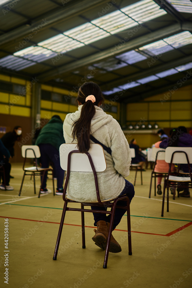 woman waiting for get vaccinated woman waiting for get vaccinated