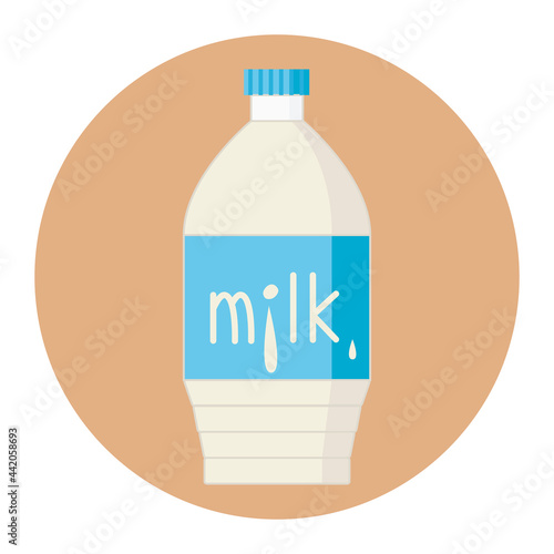 Print. Milk bottle. Isolated object. Vector icon. Mockup template. Health care.