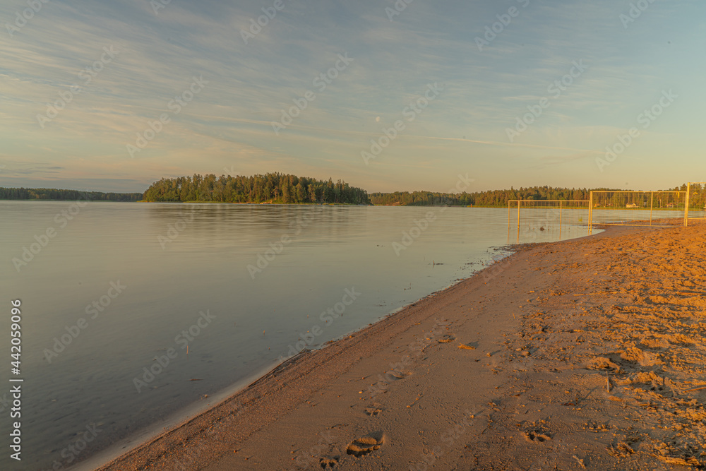 custom made wallpaper toronto digitalEarly sunrise Summer seascape. Scandinavian nature. Finland. Porvoo