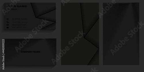 card background with abstract lines and shadows on the right for business cards, visiting cards, banners, covers