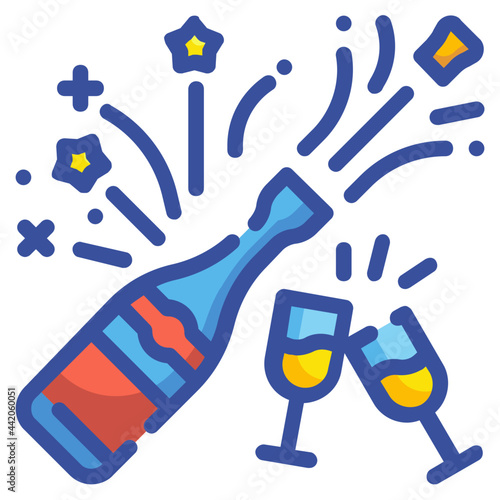 champagne line icon