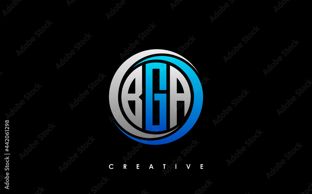 BGA Letter Initial Logo Design Template Vector Illustration