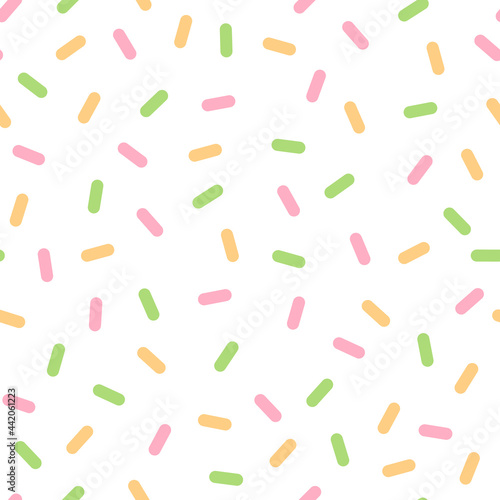 Sprinkles seamless pattern. Pastel colors. Ideal for textile, wrapping paper or cards. Vector illustration.