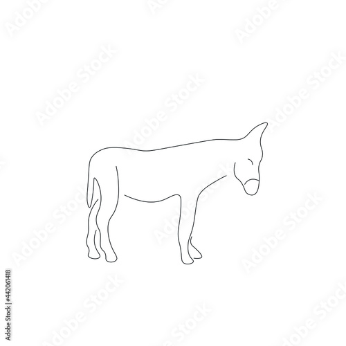 Animal silhouette line drawing vector illustration