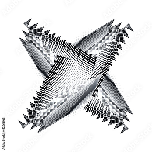 Geometric dynamic pattern, vector modern design element.