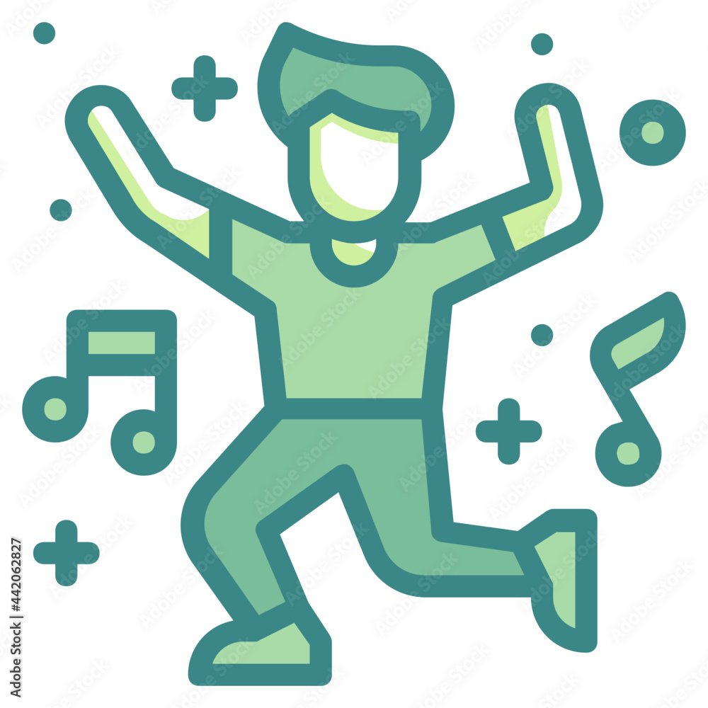 dancer blue line icon dancer blue line icon