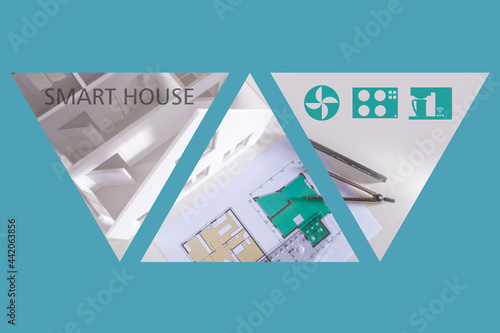 Smart home design concept. ...