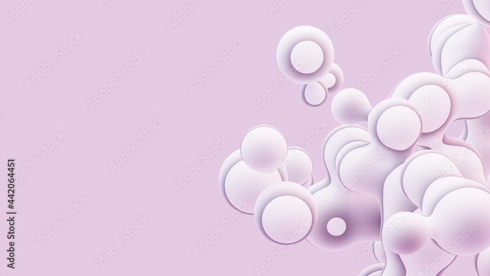 liquid ball 3d rendering abstract pink