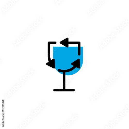 recycle glass logo vector icon illustration