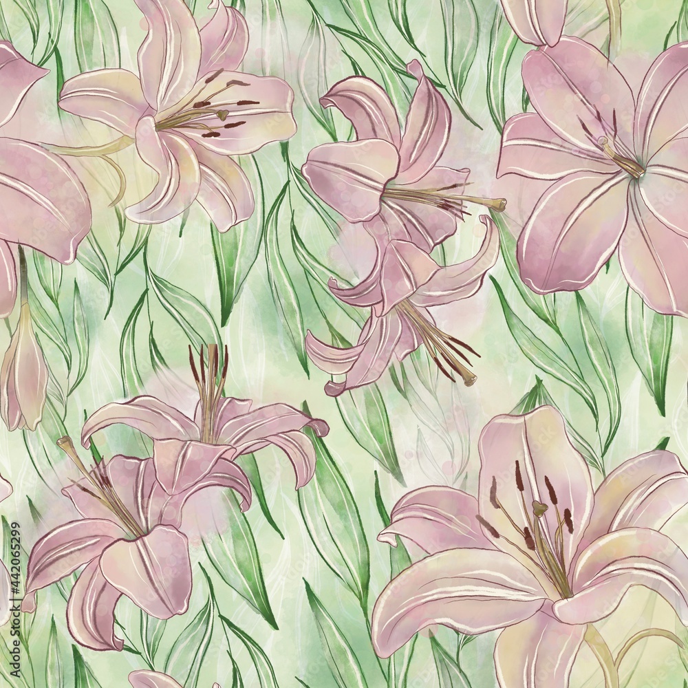 seamless floral pattern lily seamless floral pattern lily