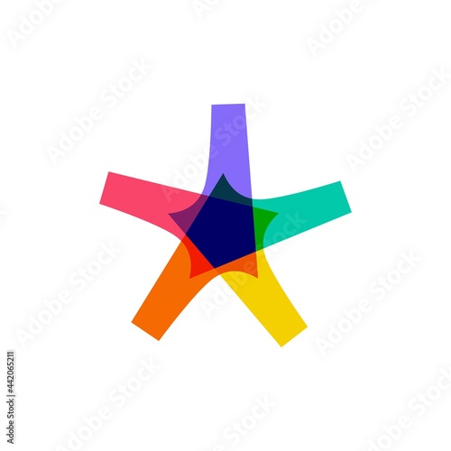 asterisk symbol sign overlapping color logo vector icon illustration
