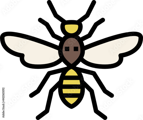 wasp color outline icon