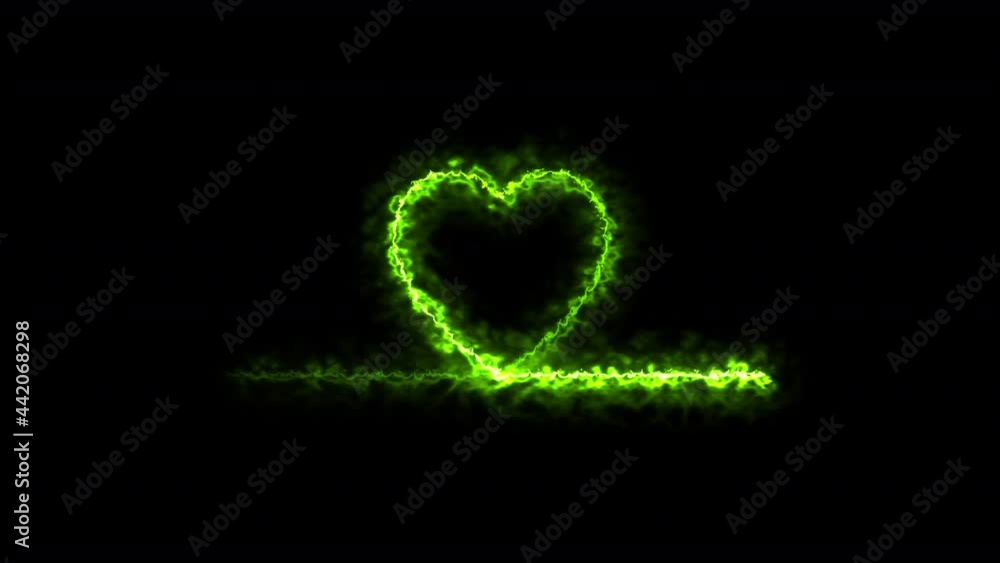 Colorful abstract heart line neon blazing symbol sign on black background . Heart beat neon line glowing moving motion. Colorful abstract heart line neon blazing symbol sign on black background . Heart beat neon line glowing moving motion.