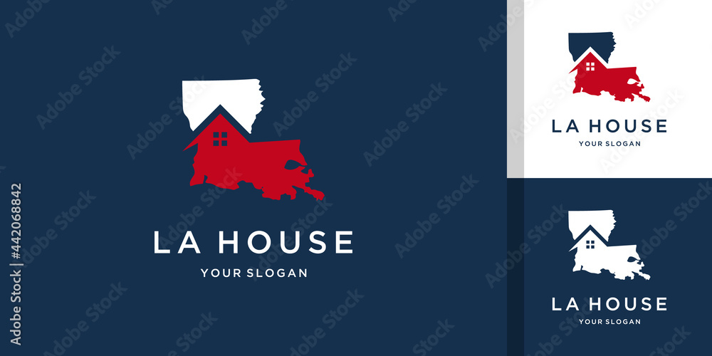 House logo with map la design inspiration