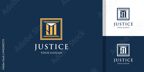 Letter mj law logo template