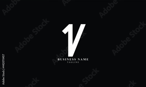 1V, V1, Abstract initial monogram letter alphabet logo design photo