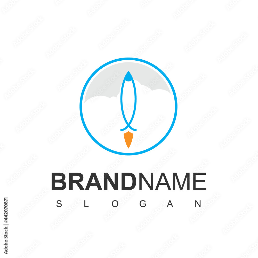 Rocket Launch Logo Design Template Rocket Launch Logo Design Template