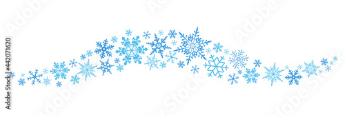様々な種類の雪の結晶の罫線のベクターイラストアイコンセット(背景,クリスマス,X'mas)