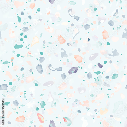 Terrazzo Texture Vector. Flooring Seamless Pattern