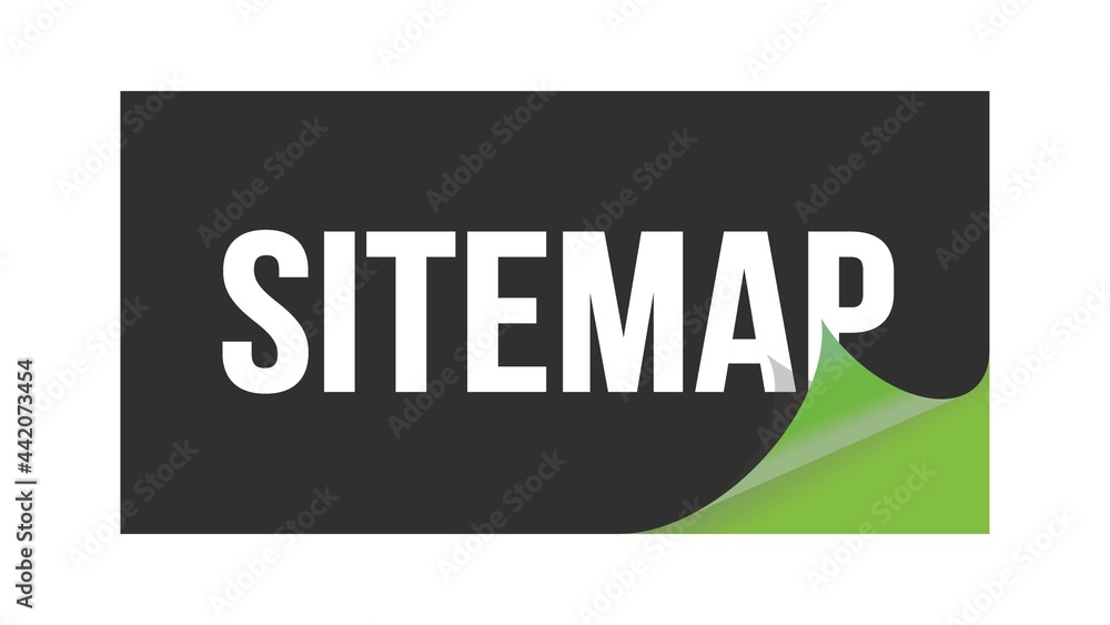 SITEMAP text written on black green sticker. SITEMAP text written on black green sticker.
