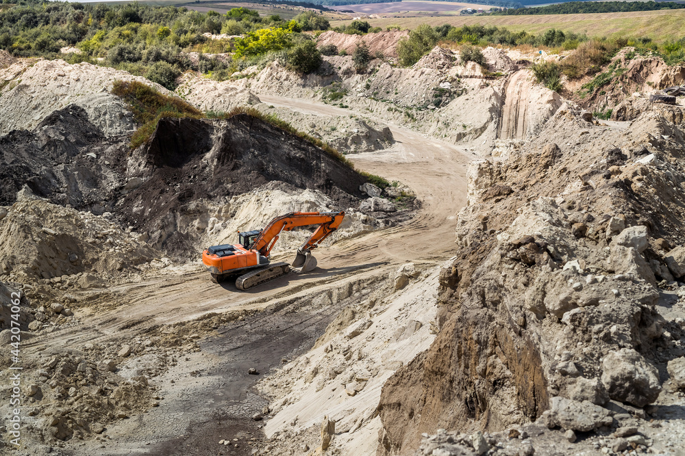 mining in sand quarry in summer time mining in sand quarry in summer time