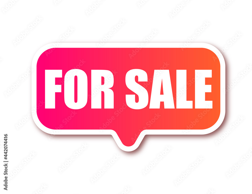 Volumetric sticker with pink-orange gradient and text For Sale Volumetric sticker with pink-orange gradient and text For Sale